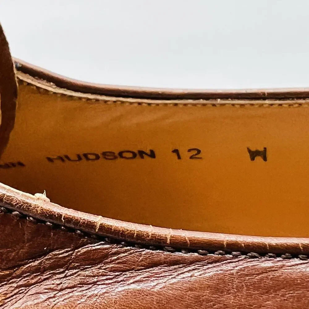 Mezlan Shoes Mens 12 Brown Leather Hudson Wingtip Derby Oxford Dress Brogue